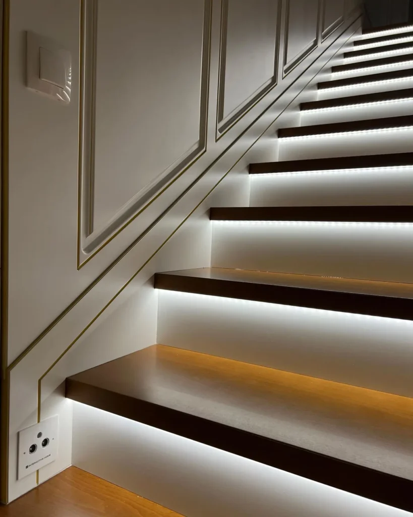 Sleek Motion Sensor Lights for Staircase Safety