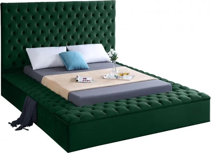 Luxurious Green Velvet Bed Frame