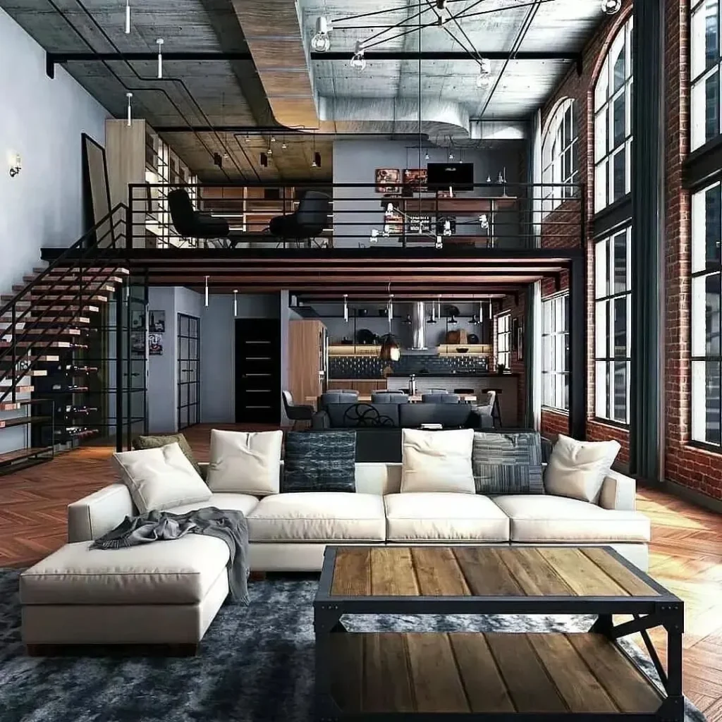 Industrial Gray Loft with Modern Charm