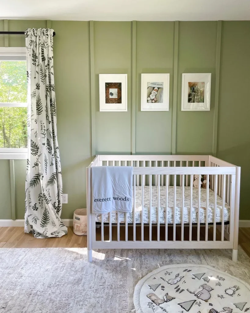 Forest Green Nursery with Botanical Charm