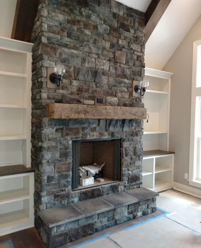 Rustic Stone Mantel