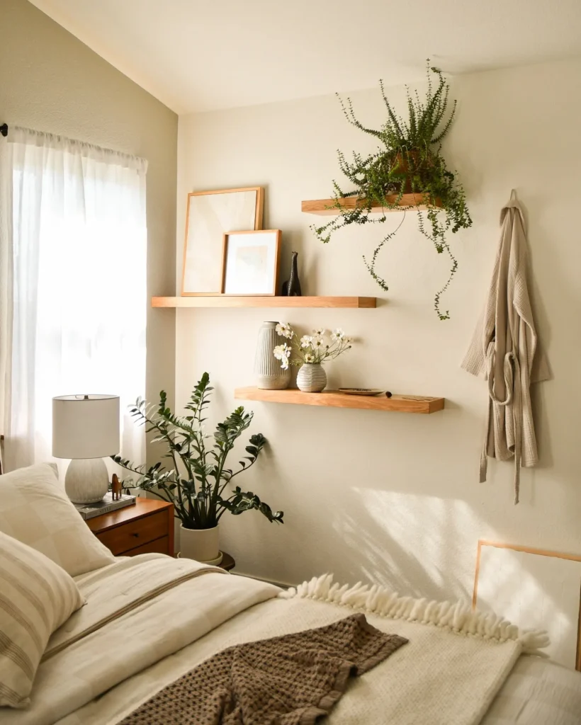 Minimalist Floating Shelves with Natural Decor

