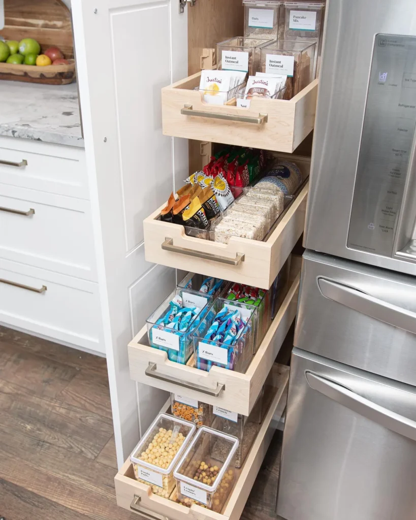 Pull-out pantry shelves