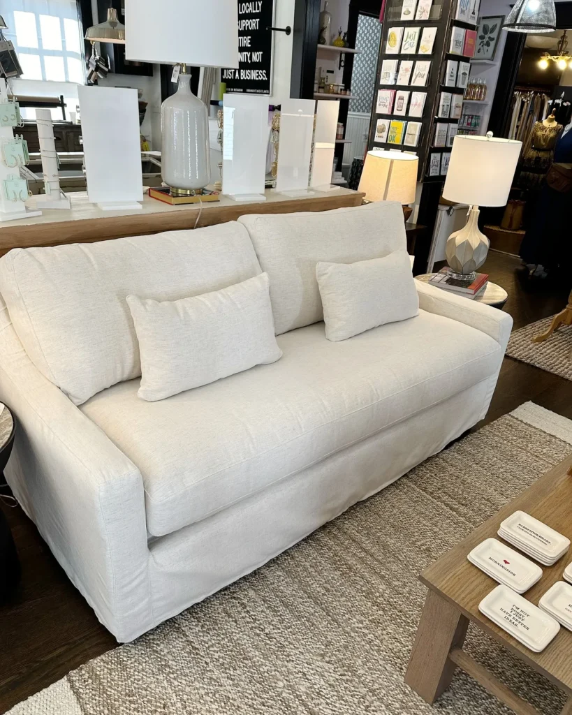 White Slipcovered Sofa