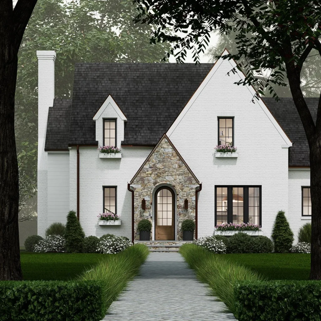 Classic English Cottage with Stone Accents