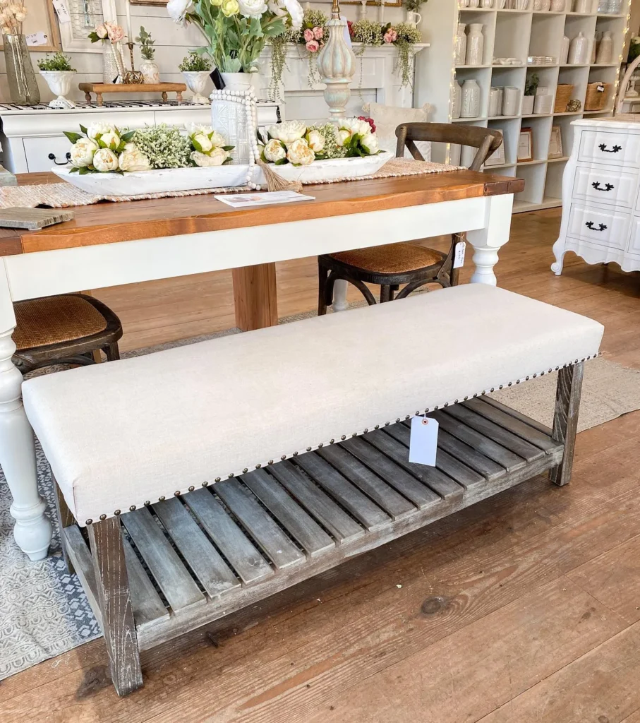 Cozy Farmhouse Bench for Rustic Dining Spaces