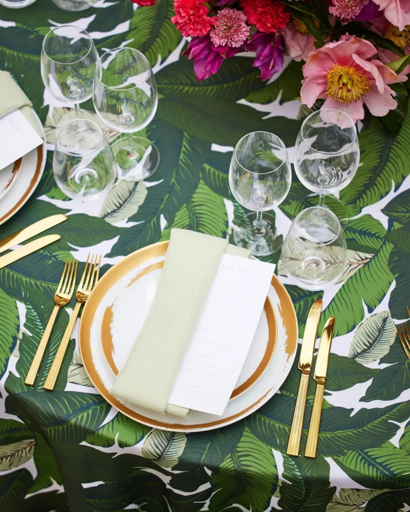 Leaf Print Tablecloth