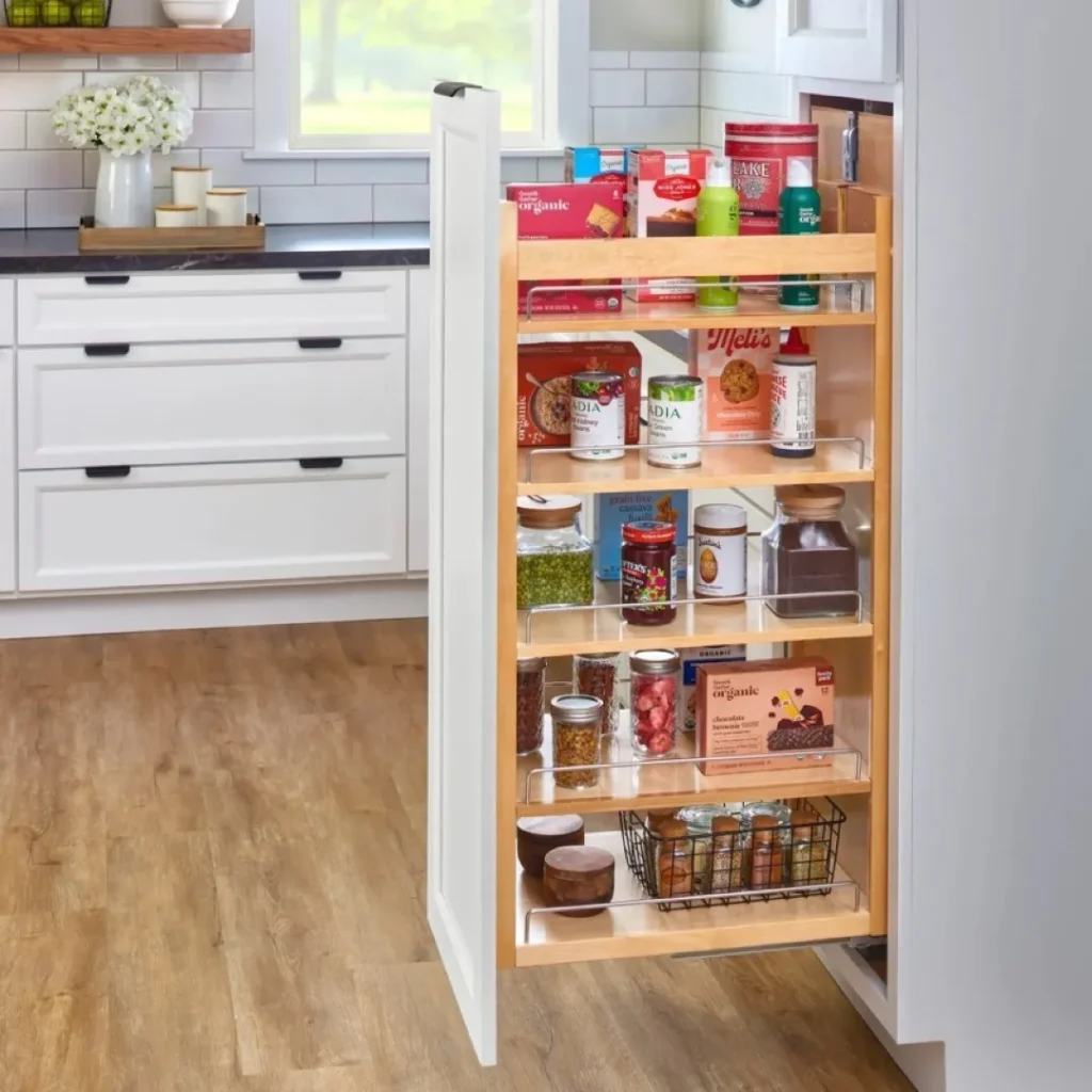 Pull-out pantry shelves