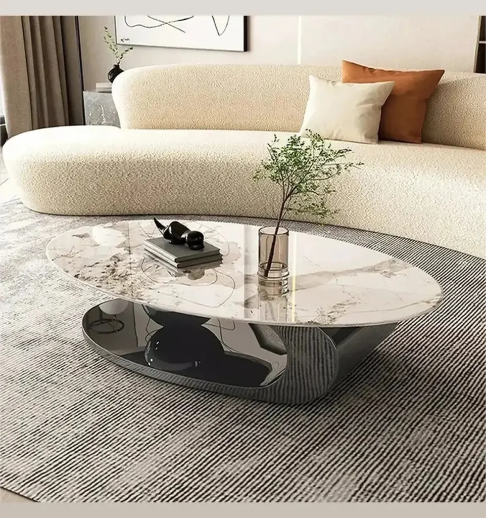 Sleek Marble-Top Coffee Table