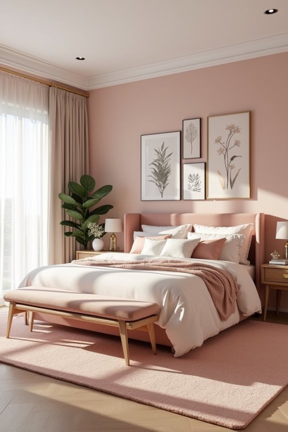 blush tone sophisticated bedroom decor