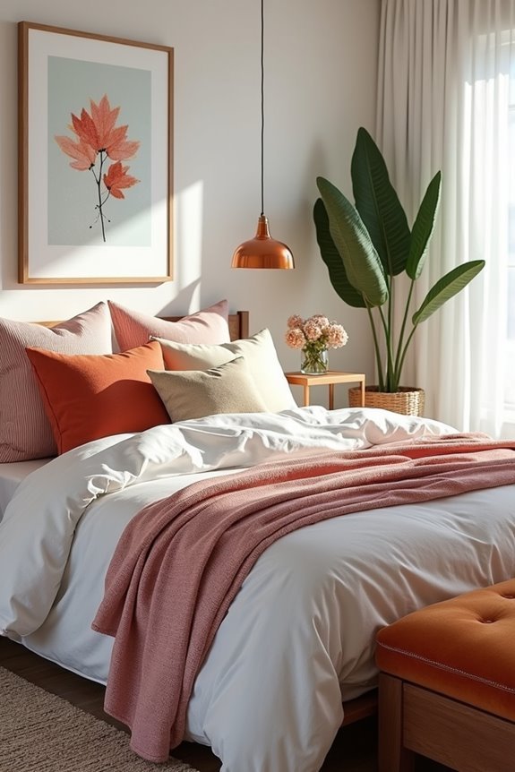 colorful throw pillow styling