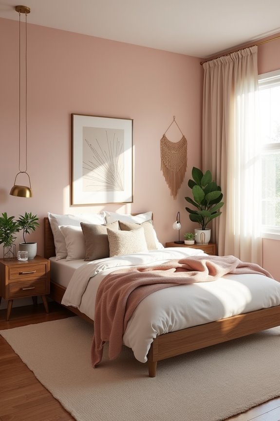 contemporary blush bedroom elegance