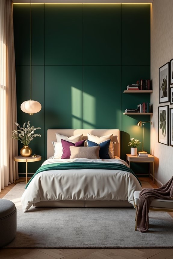 deep jewel tone bedroom