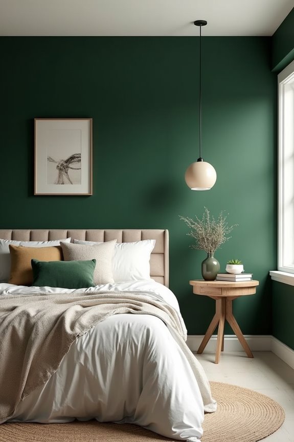 dramatic dark green accent