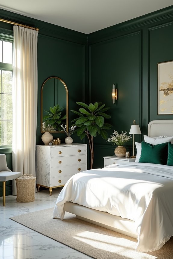 elegant dark green marble