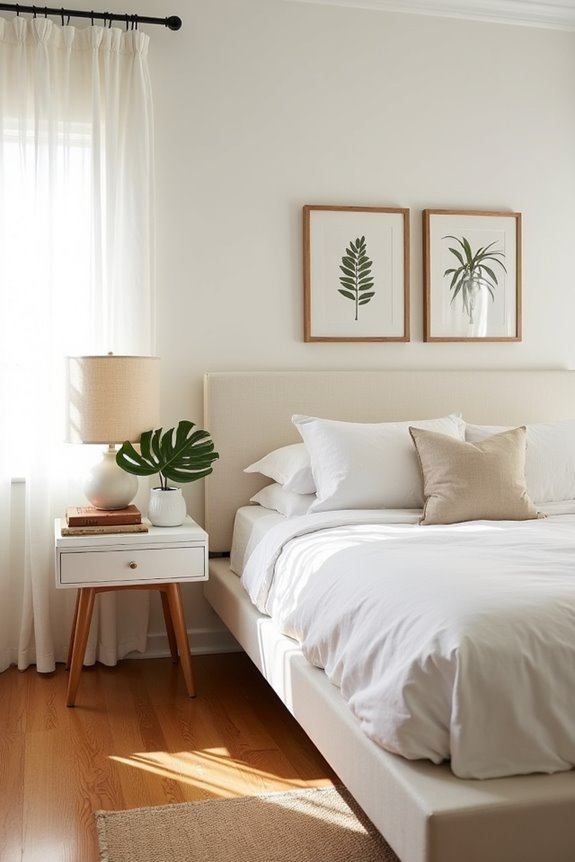 elegant linen bedside tables