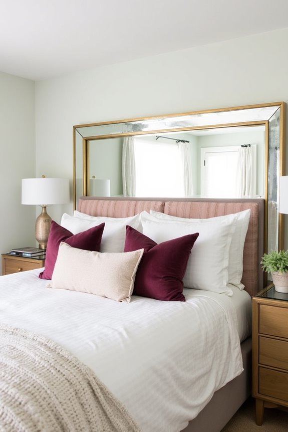 elegant mirrored headboard design