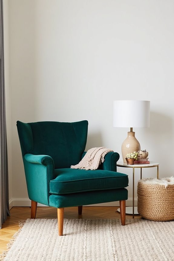 elegant velvet chair design