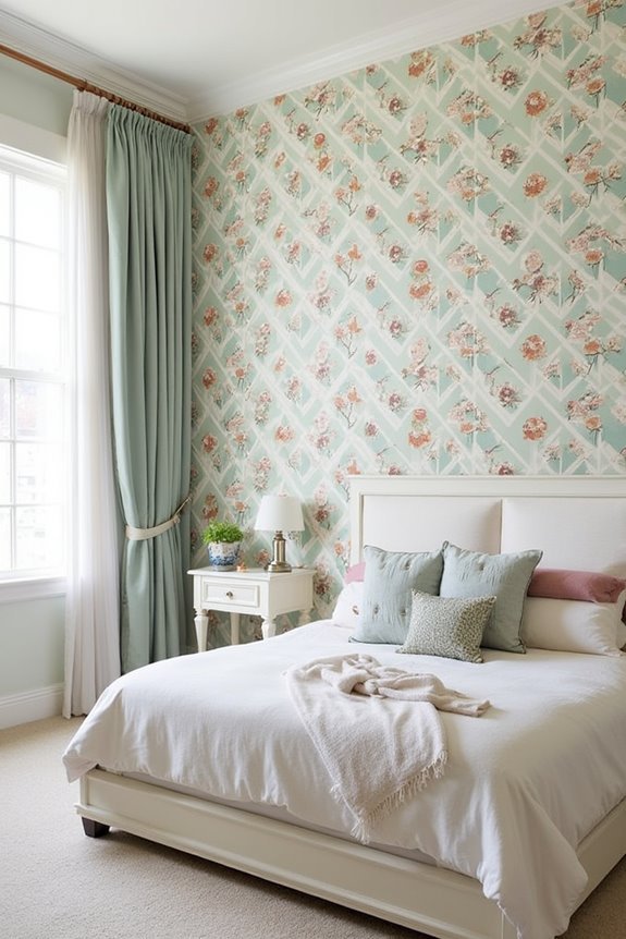 enchanting patterned bedroom walls
