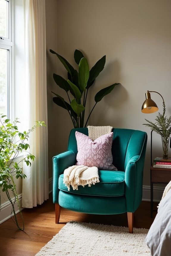 jewel toned velvet accent chair