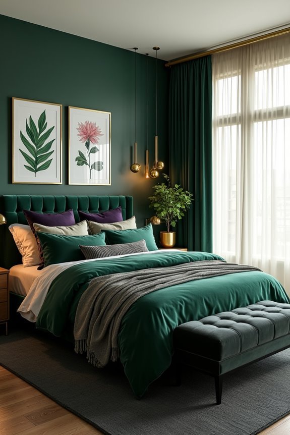 jewel tones enhance dark green