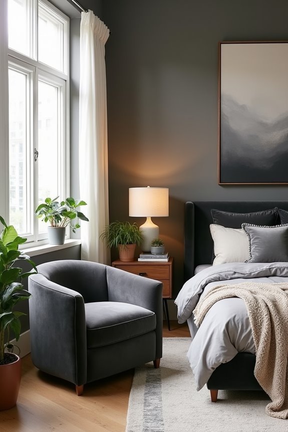 luxurious gray velvet chairs