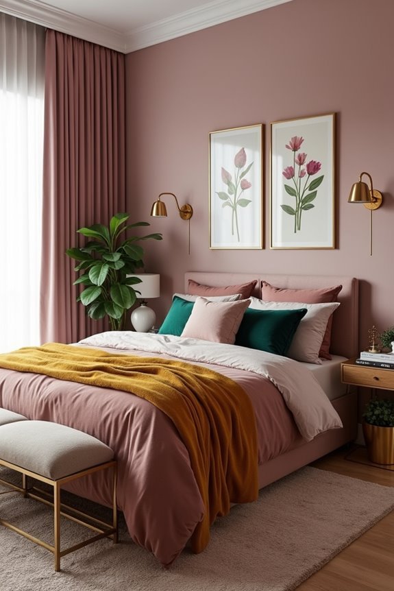 mauve velvet gold luxury