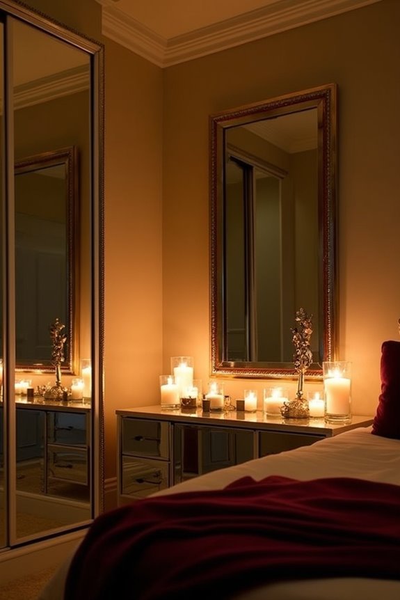 mirrored candles create ambiance