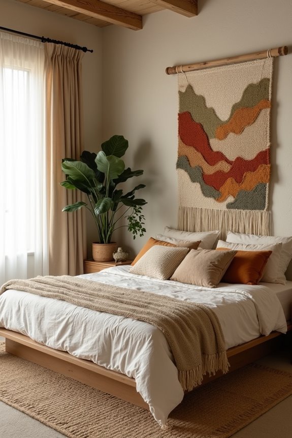 nature inspired woven tapestry decor