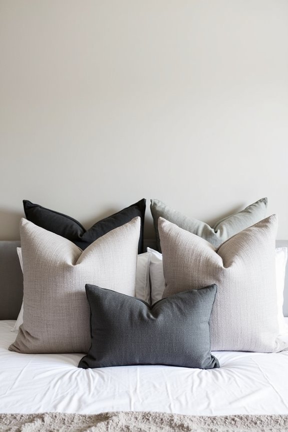 orchestrated gray pillow layering