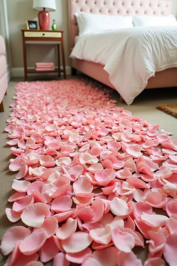 romantic rose petal arrangement