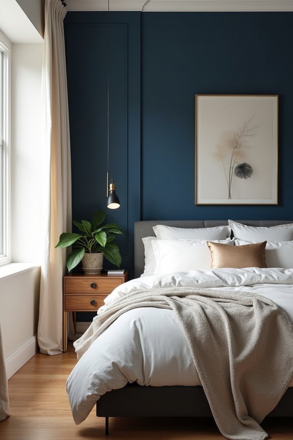 sapphire blue accent wall sophistication