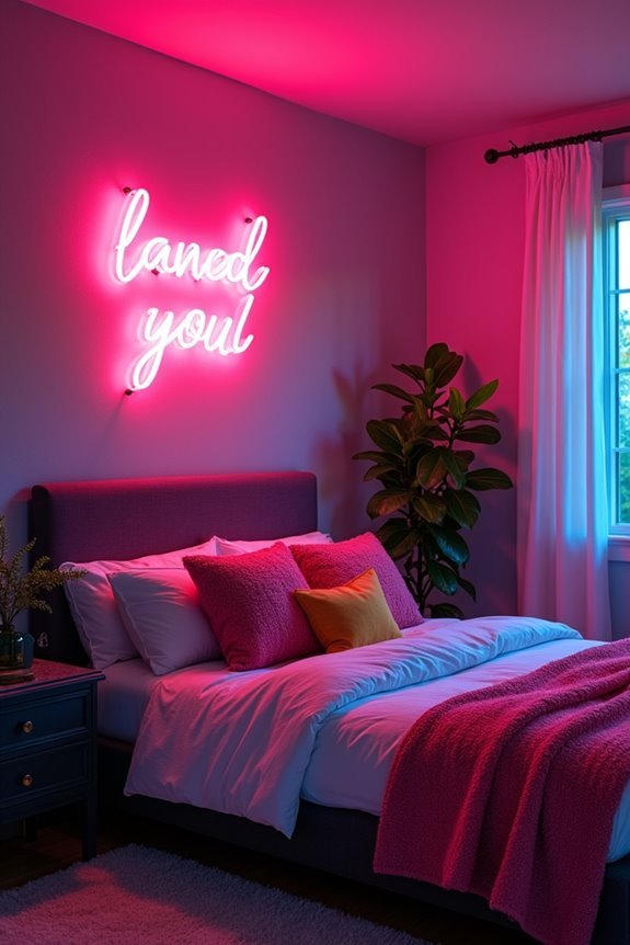transformative neon bedroom decor