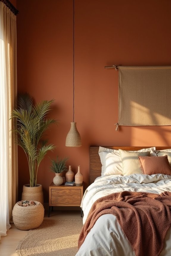 warm earthy accent wall