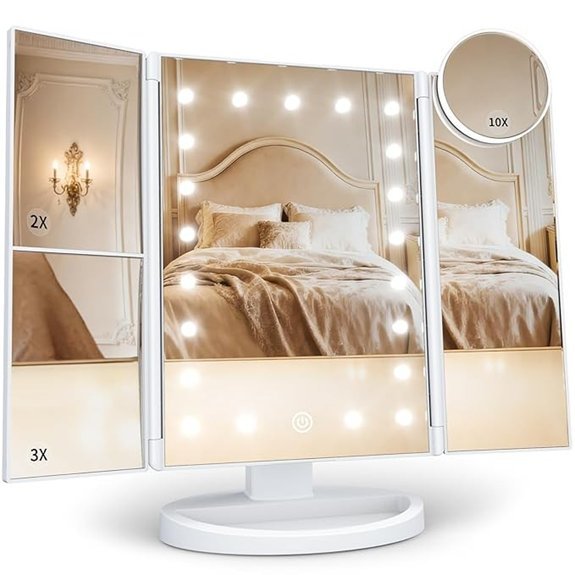 illuminated 3x magnification mirror